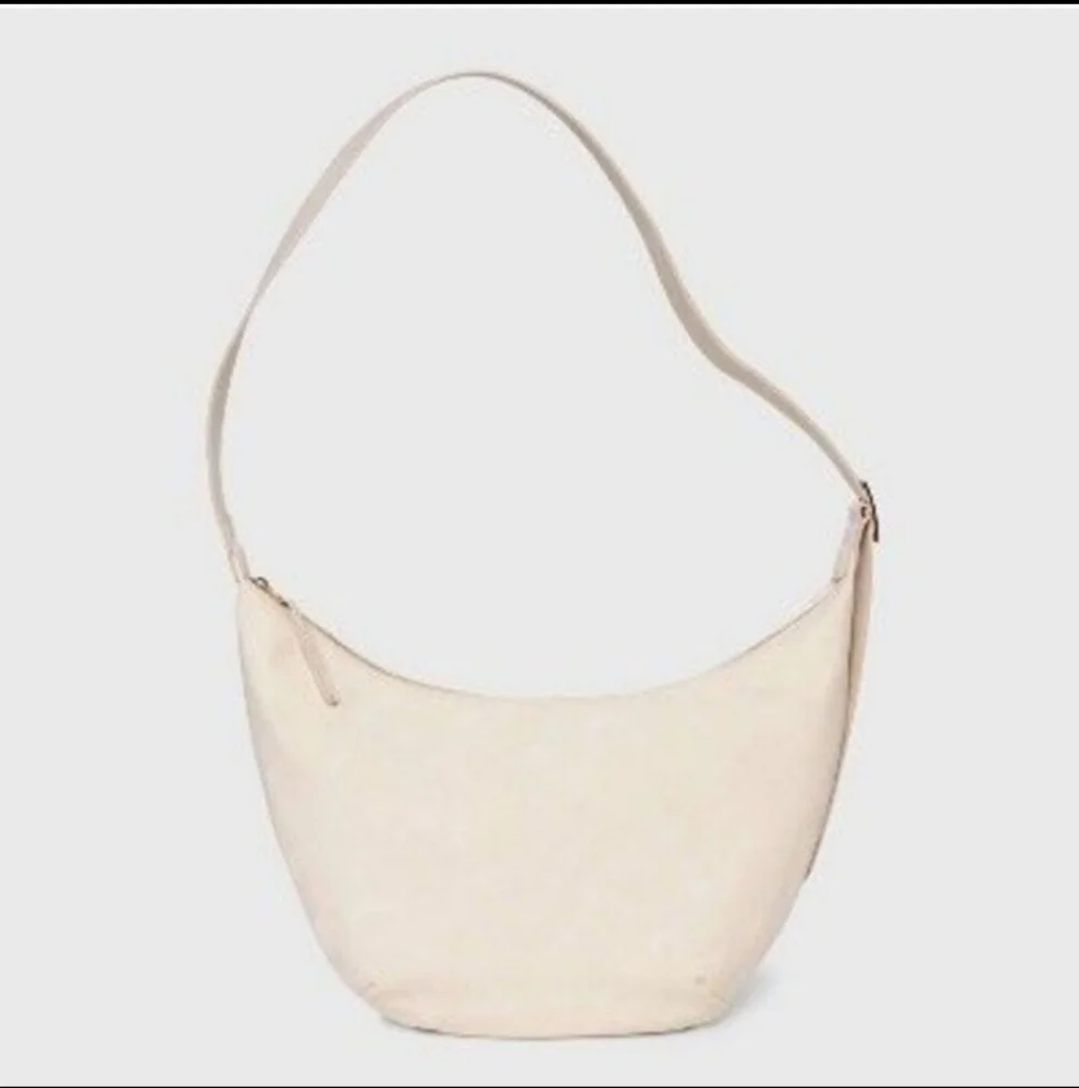 Cream Crescent Shape Y2k Chic Slouchy Sling Hobo Shoulder Bag Going Out
